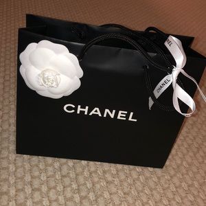 Chanel mini shopping bag with bow and ribbon